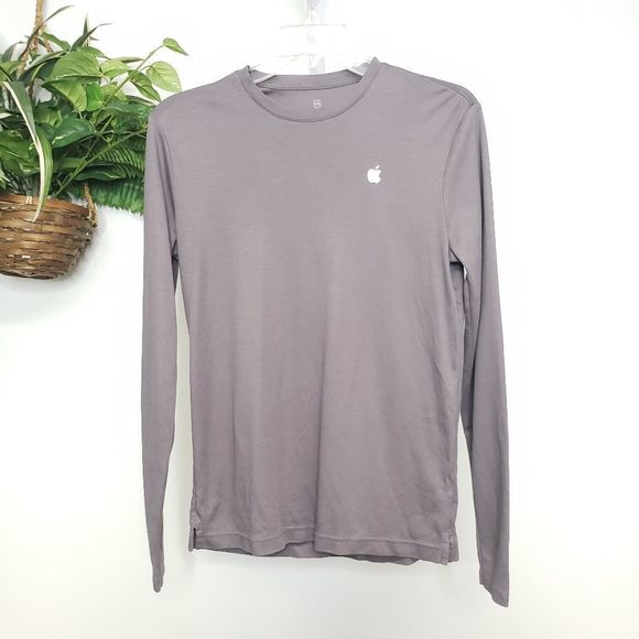 Apple Official Employee Gray and White Long Sleeve Tshirt Size XS - Picture 1 of 6